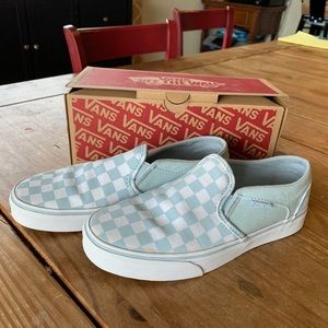 Blue Checkedboard Vans